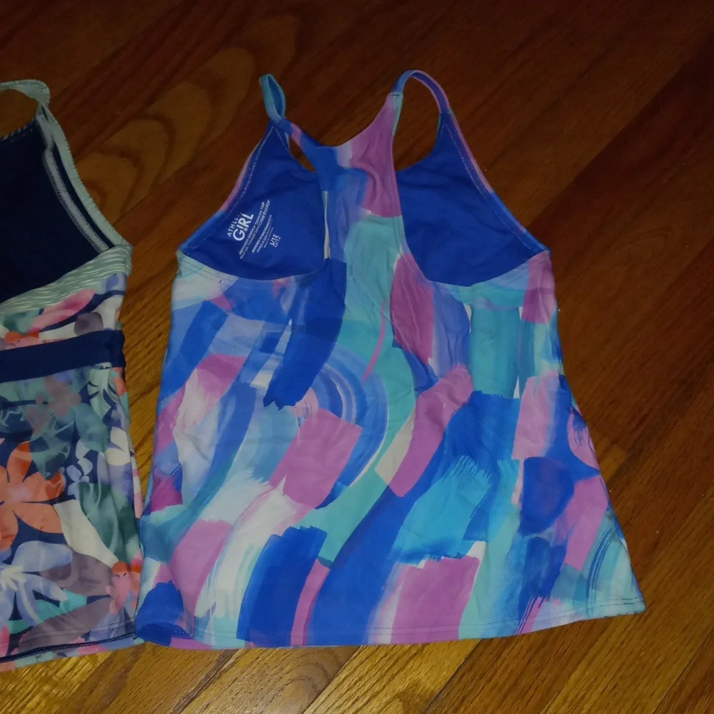 ATHLETA GIRLS TANKINI Swim Suit Bathing Suit Tops Bundle of 2